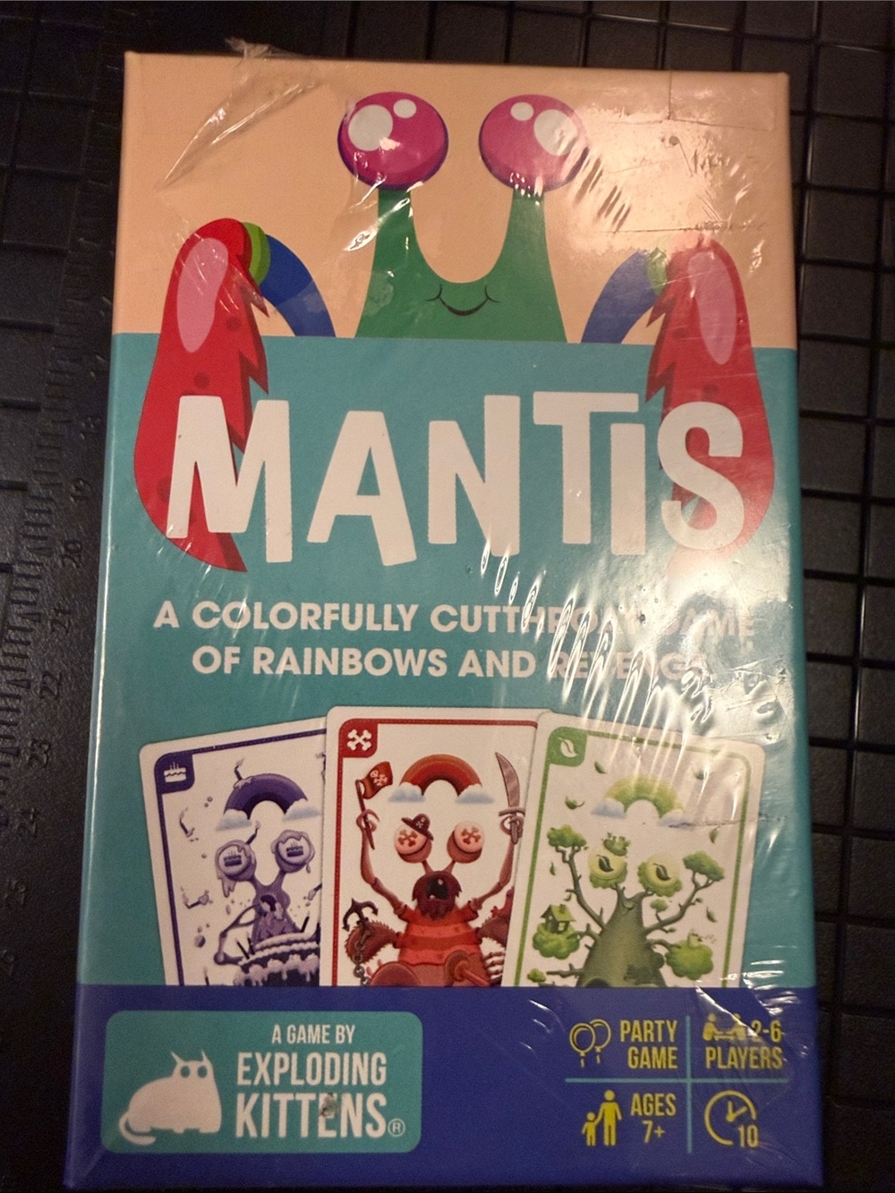 Mantis Family Card Game by — Blue/Teal & Pink Artwork